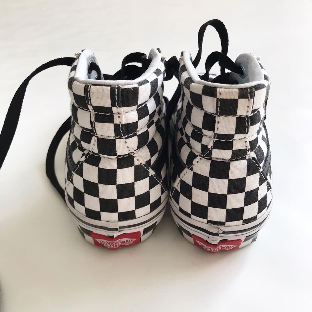 Vans SK8-Hi overprint checkboard sneakers EUC size 1 youth - Picture 8 of 9